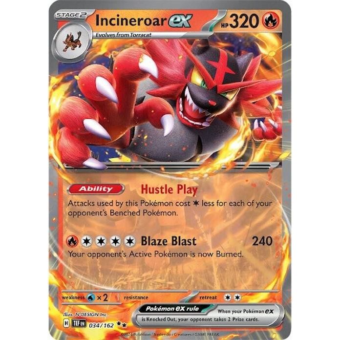 Incineroar ex - 034/162 - SV05: Temporal Forces (TEF)