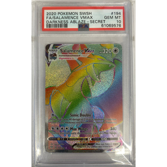 Salamence VMAX (Secret) - SWSH03: Darkness Ablaze (SWSH03) - PSA 10